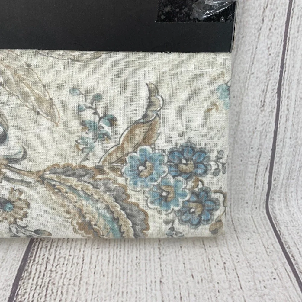 Rachel Zoe Tablecloth 60x104 Blue Grey Floral Paisley Medallion Boho Shabby Chic